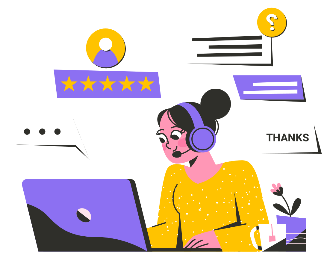 Customer service English training illustration