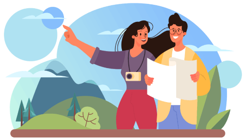 Tour guide training illustration